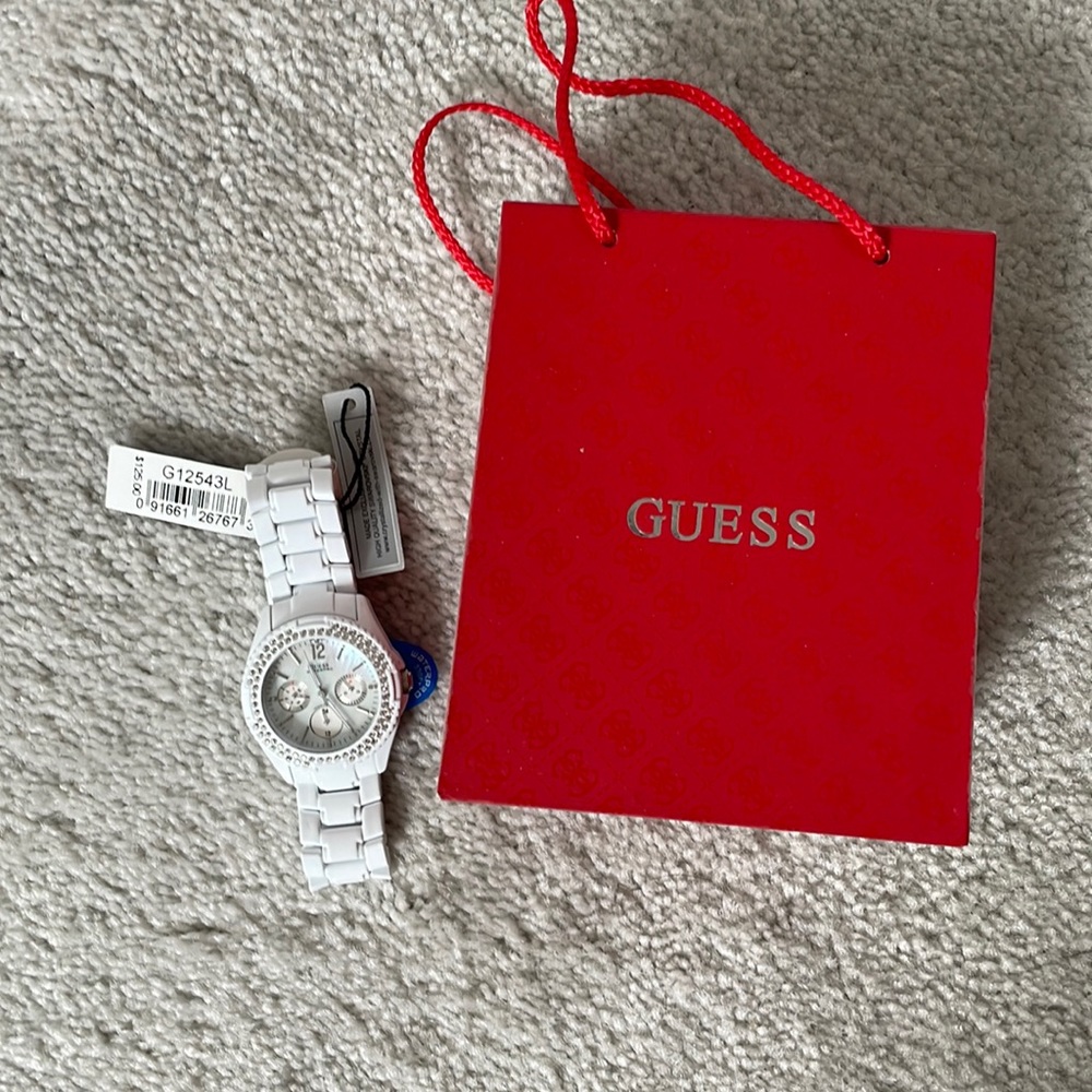 Guess Waterpro Multifunction white steel MOP G12543L watch 2000s style